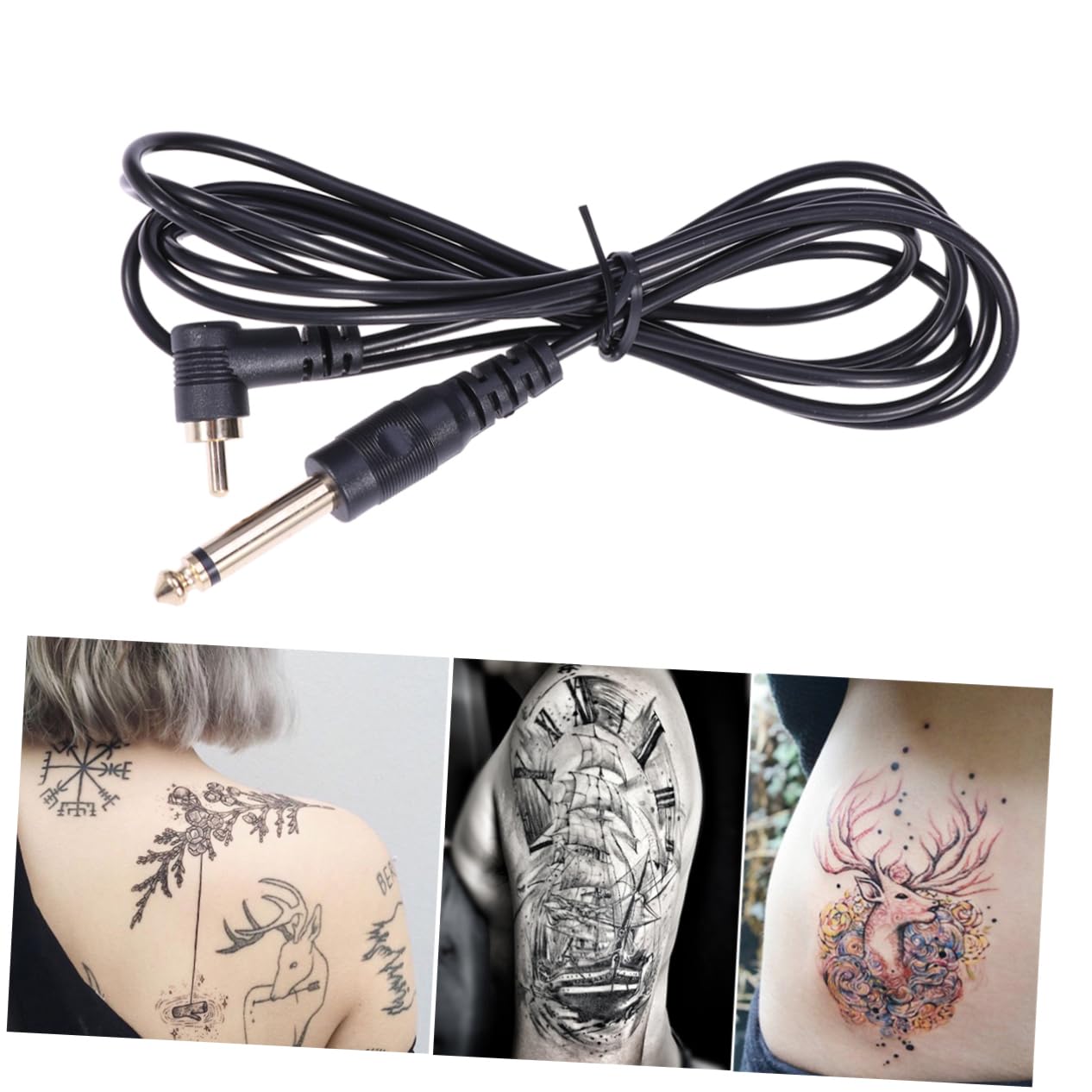 Ipetboom Flexible 1.8m Tattoos Supplies Hook Line 90 Degree Interface for Machine Power Supply