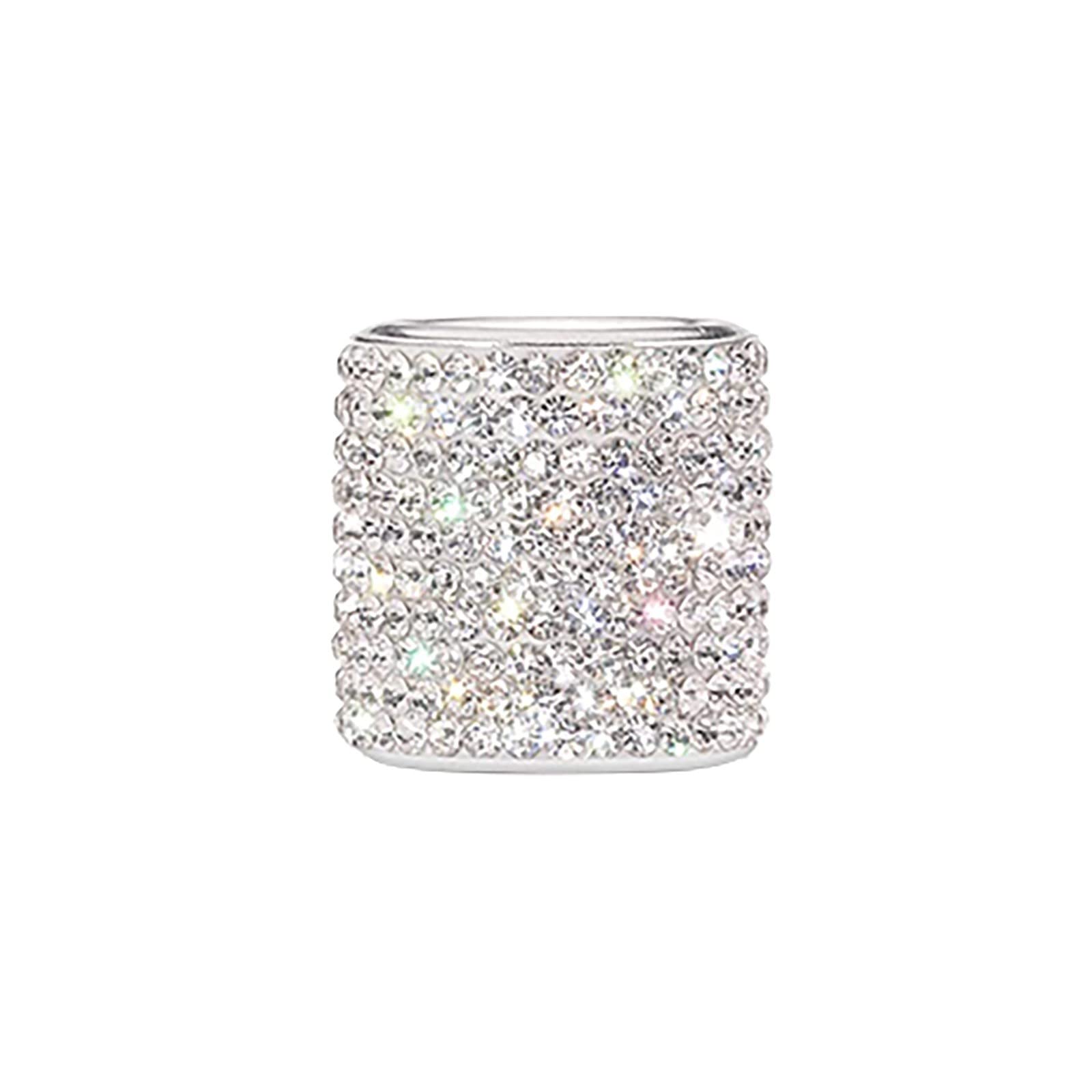Seat Car Ring Products Appui-tête de Voiture 4pc Décoration à Clous de Diamants Décoration Décoration et Suspension Ornement de Noël (Argent, Taille Unique)