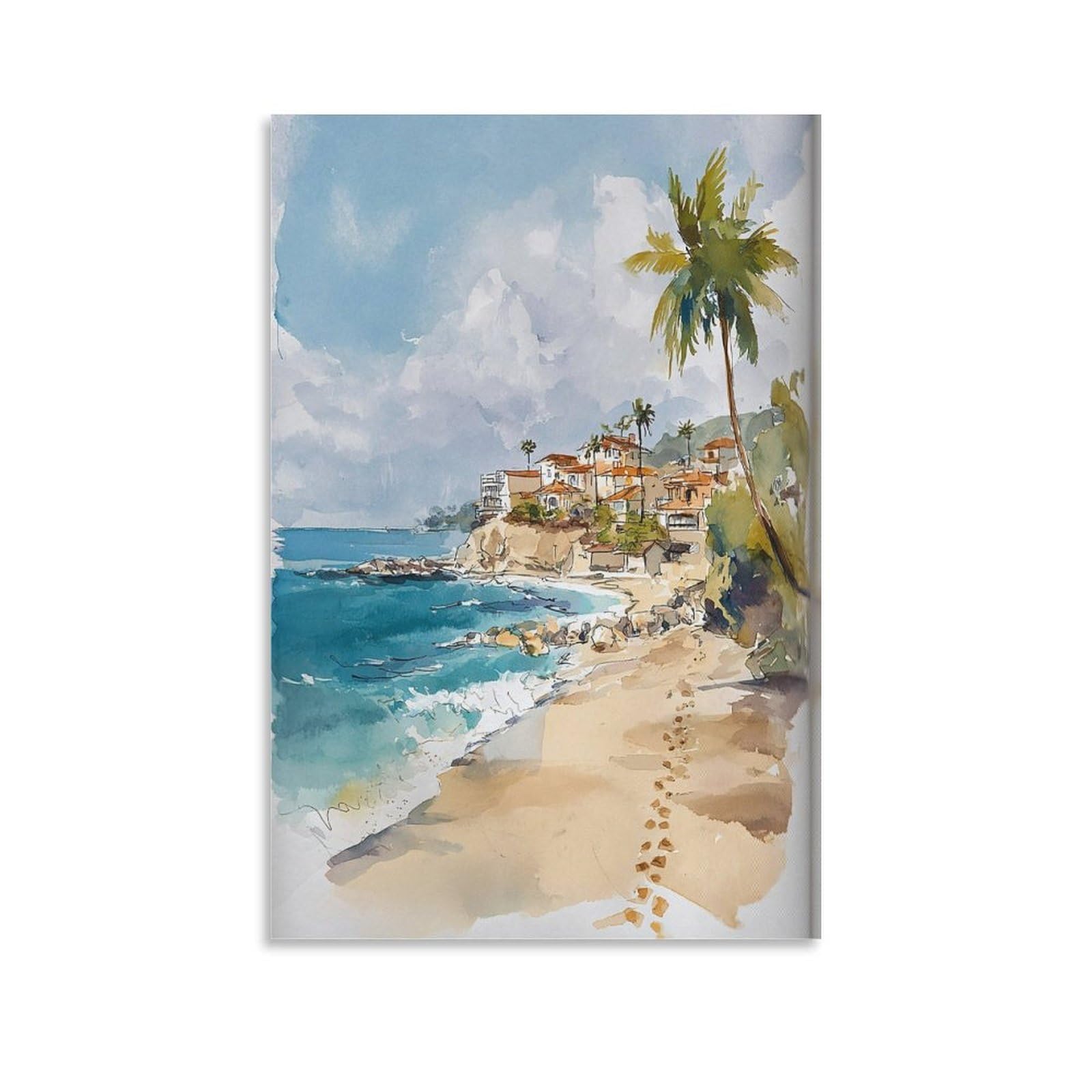 Playa Del 24x36inch(60x90cm) Vintage Travel Poster Watercolor Canvas Art