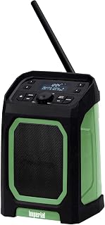 IMPERIAL DABMAN OR 5 - Radio para exteriores con DAB+ y Bluetooth 5.3 (batería de 5000 mAh, 30 horas de reproducción, 8 W, IP65 resistente al agua), color negro y verde