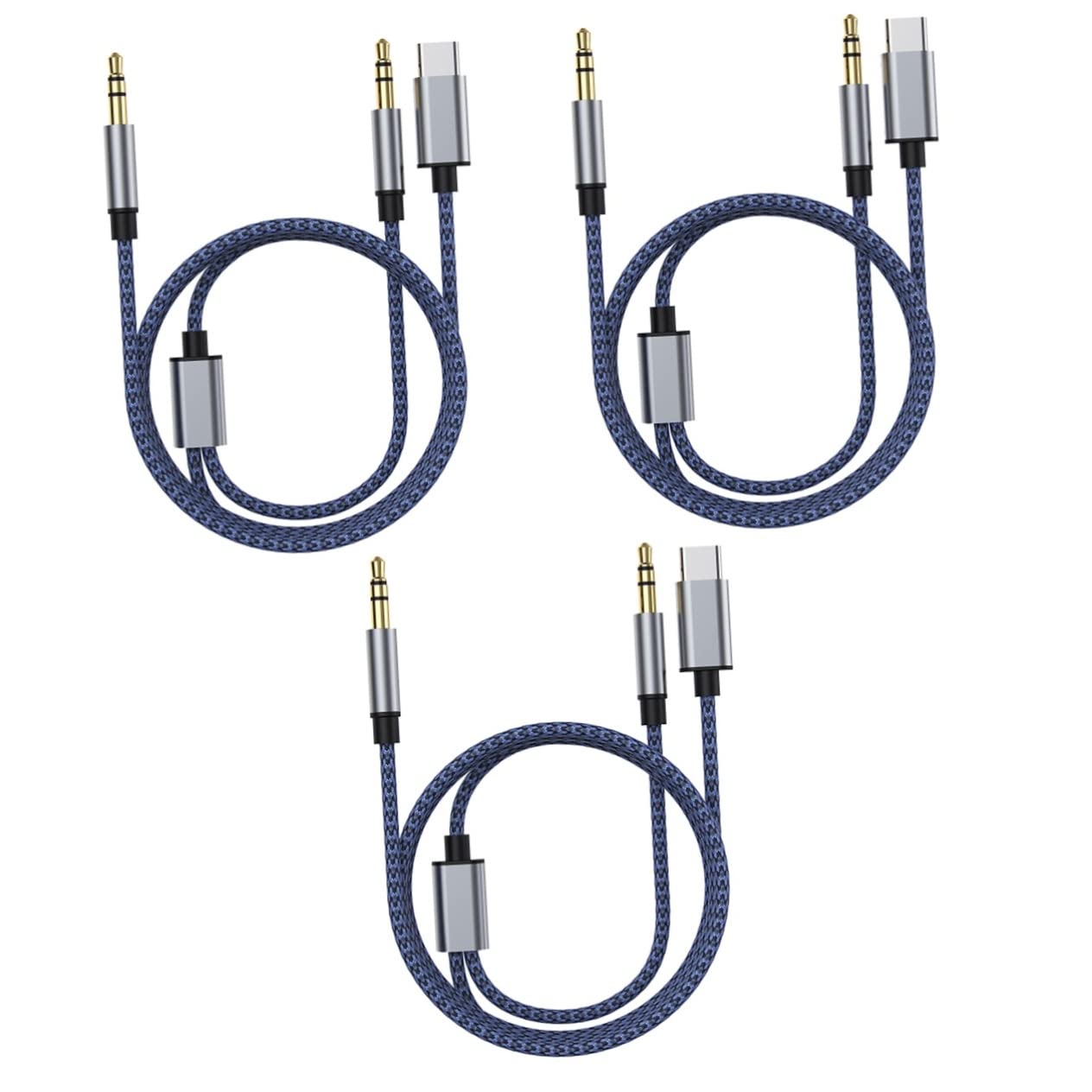 3stücke Fahrzeugmontierte Audio-kabelverbindung Für -c Geräte Langlebiges Geflochtenes Kabel Player Smartphones Und Lautsprecher Erhältlich