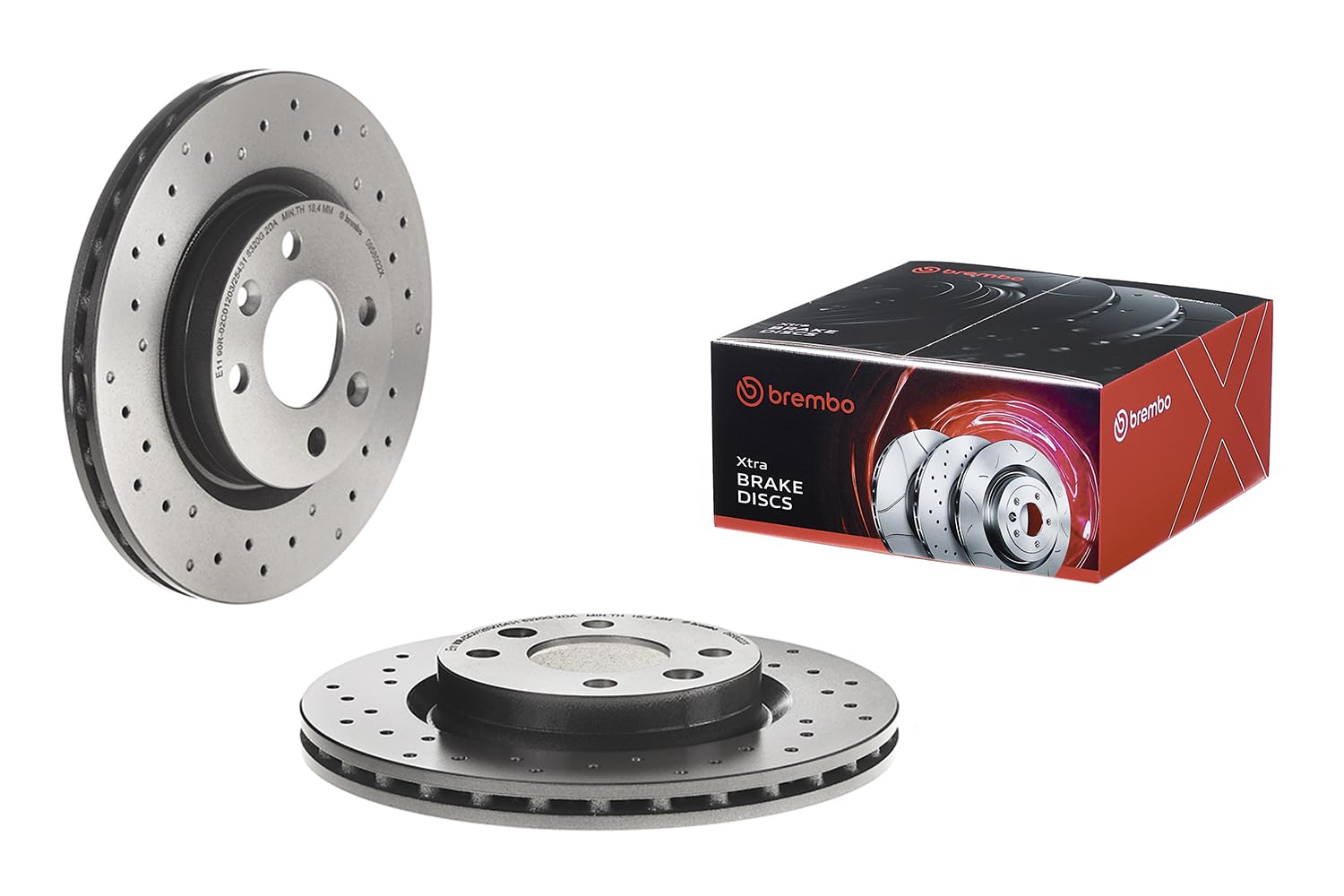 Brembo Xtra 09.5802.2X - Disco Freno Forato Anteriore, Set di 2