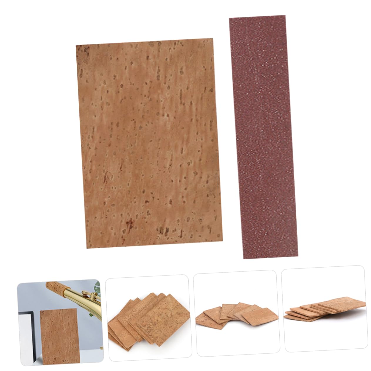 GOOHOCHY Saxophone Neck Cork Sheet Replacement for Sax and Clarinet Durable Lightweight Cork Material Easy to Use Repair Accessory Includes Sandpaper for Simple Installation