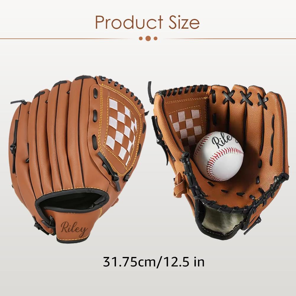 Set di guanti da baseball e palla personalizzati, set di palline da baseball con nome personalizzato, guanto da baseball e palla per adolescenti e adulti, facile da catturare, gioco da giardino