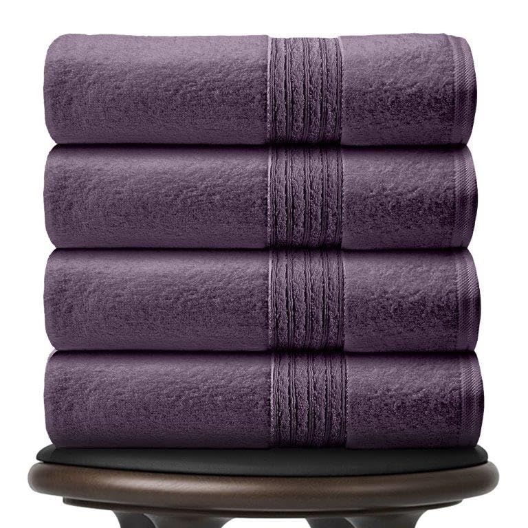 GC GAVENO CAVAILIA Hand Towels 4Pack | Purple Hand Towels For Bathroom Set of 4 (50 x 80 Cm) | Fast Dry & Highly Absorbent Egyptian Cotton Towel | 450 GSM Hand Towel Spa Hotel Gym Towels Set