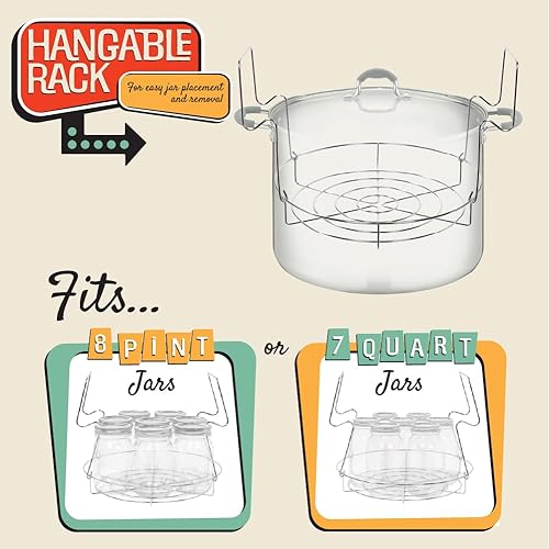Miniatura 6 de Concord Estante para conservas de acero inoxidable de 12 pulgadas. Capacidad para tarros de 8 pinta o 7 cuartos de galón. No se oxida, estabilidad