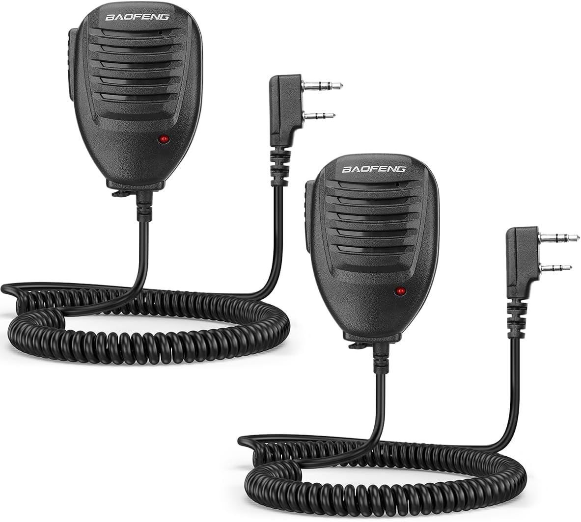 BAOFENG Ham Radio Speaker Mic Compatible for BAOFENG UV-5R MINI DM32 UV-32 BF-F8HP PRO AR-5RM GM21 UV-5G Plus UV-5RH PRO GPS Walkie Talkies Shoulder Handheld Accessories 2 Pin,2 Pack