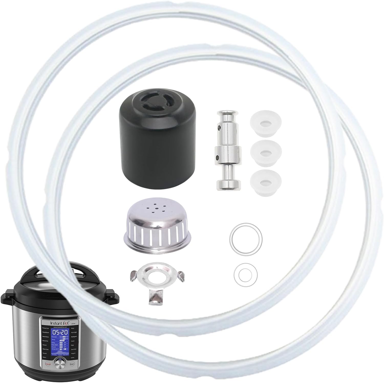 11 PCS Instant Pot Accessories for Ultra 6QT, Instant Pot Replacement Parts Include Sealing Ring, Steam Release Valve, Anti-Block Shield, Valve Sealing Ring, Float Valve and Gasket