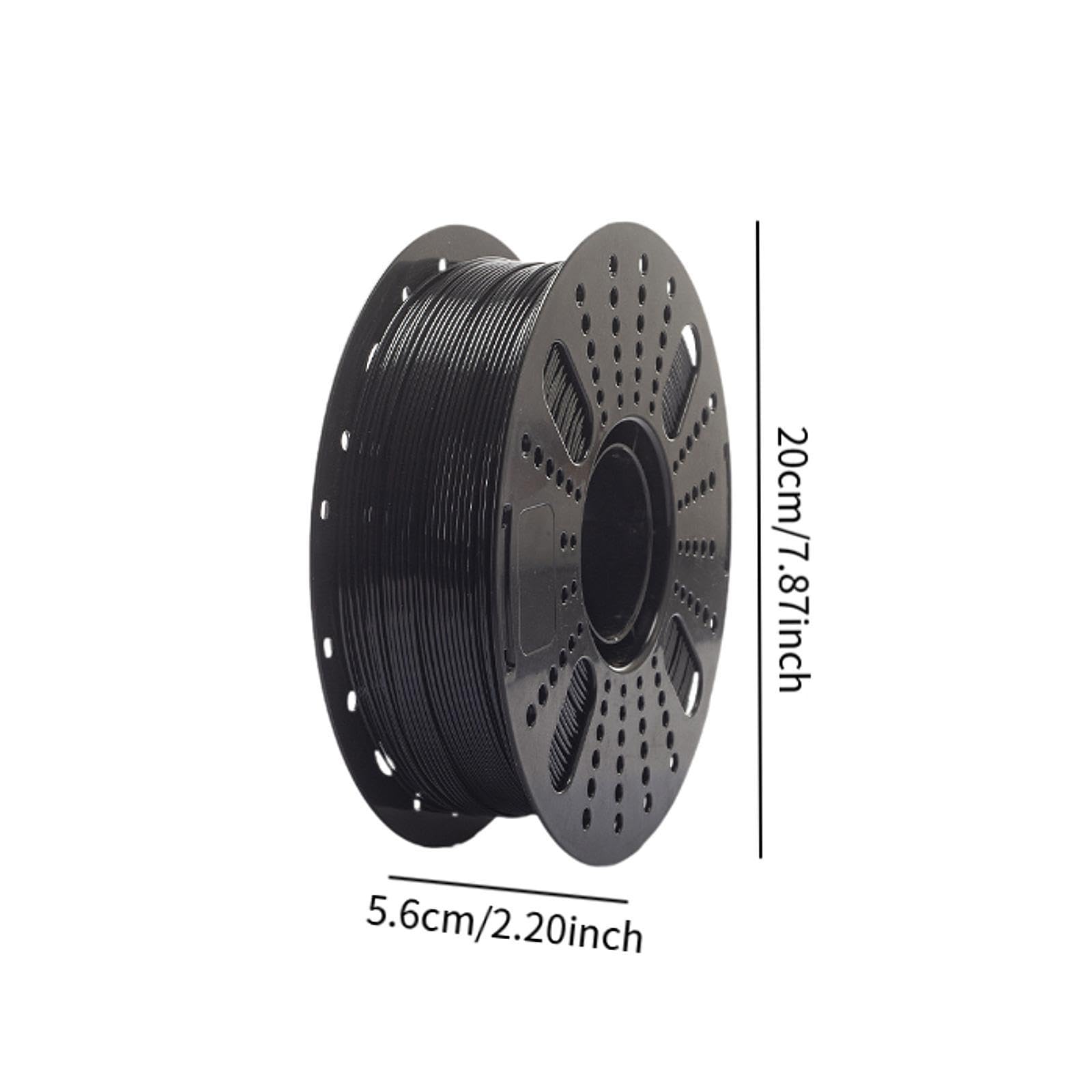 Filamento para Impresora 3D, filamento PETG, Accesorio Rendimiento, Suministros para impresión 3D, Material Alta precisión 1,75 mm, 1, Negro