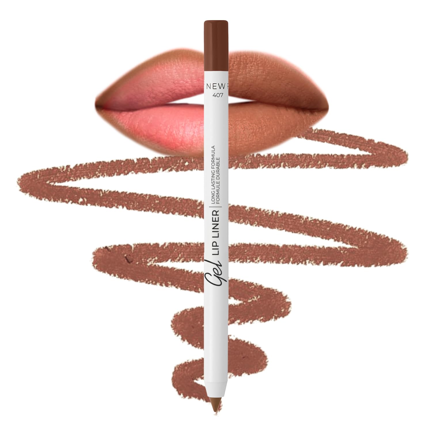 Lamel Matte Gel Lip Liner Pencil | Weightless&CreamyTexture - Sharpenable - Longwear & Waterproof - High Pigmented & Flawless Finish - Moisturizing - Cruelty-free & Paraben-Free,- 407, 1,7g/0.05oz