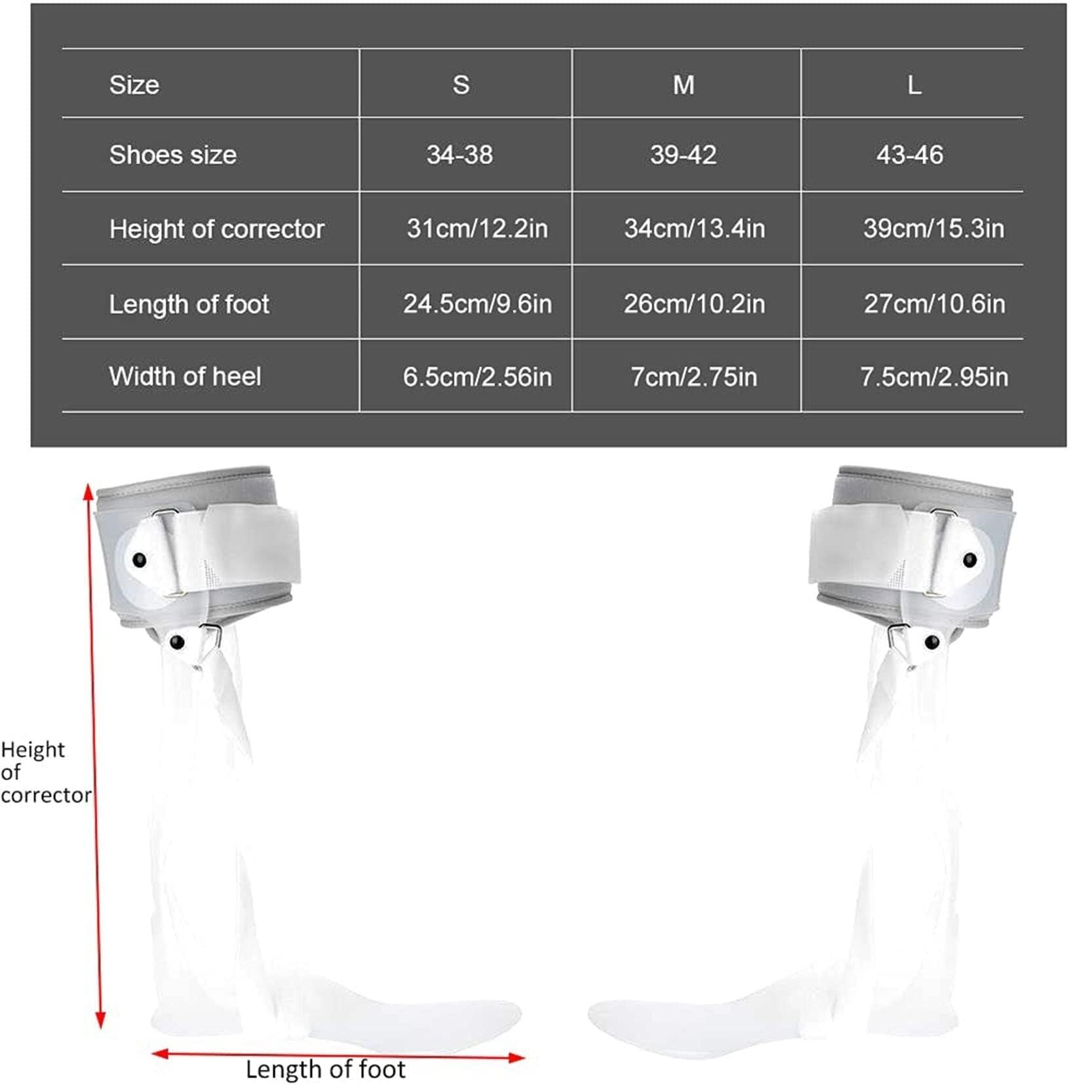 Tobillera Ajustable para Tobillo y pie, estabilizador para pie caído para Hombres y Mujeres, Fascitis Plantar, férula Nocturna, tendinitis, Alivio del Dolor de,Right-L