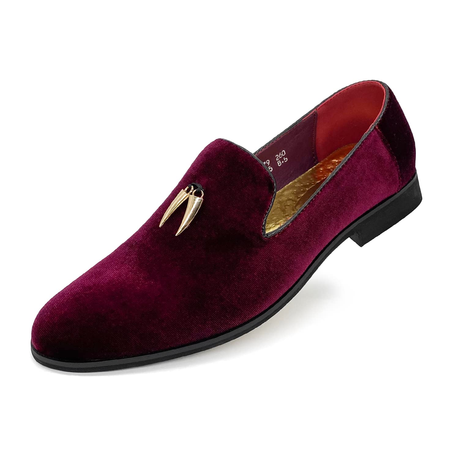 Luxury men's velvet loafers with metallic details