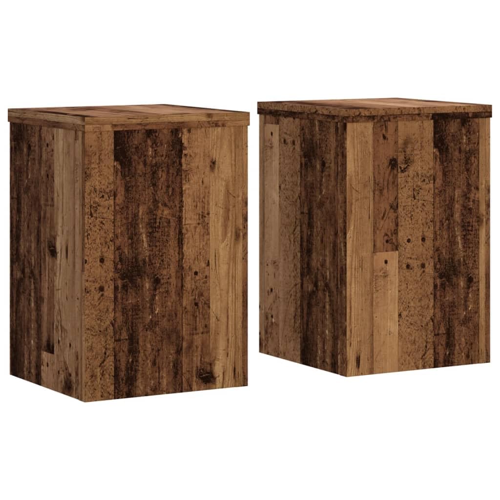 vidaXL Plant Stands 2 pcs, Plant Pot Stand for Indoor Living Room, Plant Holder for Decorative, Flower Stand Flower Pot, Old Wood Engineered Wood
