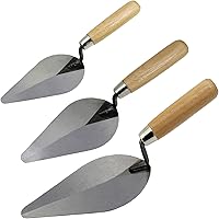 ESreake 3-Pack Brick Trowel Set: 6" 7" 8" Pointing Trowels with Wood Handles for Masonry, Brickwork & Stonework