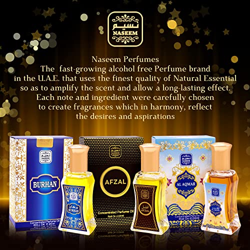 Naseem Afzal Perfume Oil Rollerball Alcohol Free With Composition Of Jasmine Amber Lavender Long Lasting Arabian Fragrance Oil For Men 0.81 Fl Oz #TOP7