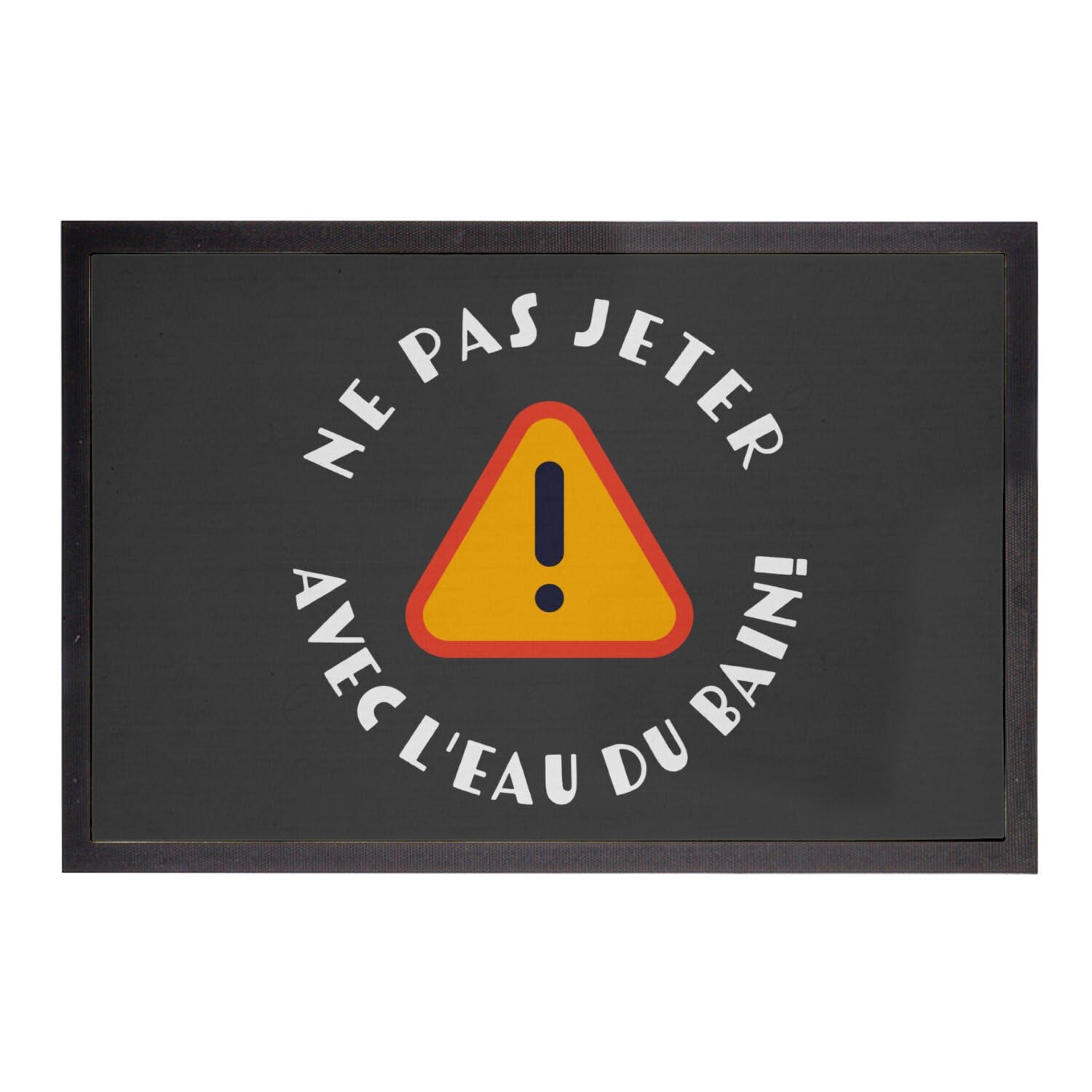 Paillasson noir humour bébé 60x40cm tapis entrée original pour maison blague