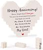 KAAYEE Anniversary Happy Gifts for Him and Her, Wedding Anniversary Romantic Gifts – Building Blocks Plaque, I Love You Gift for Boyfriend, Girlfriend, Husband & Wife, Presents for Her, Him & Couple