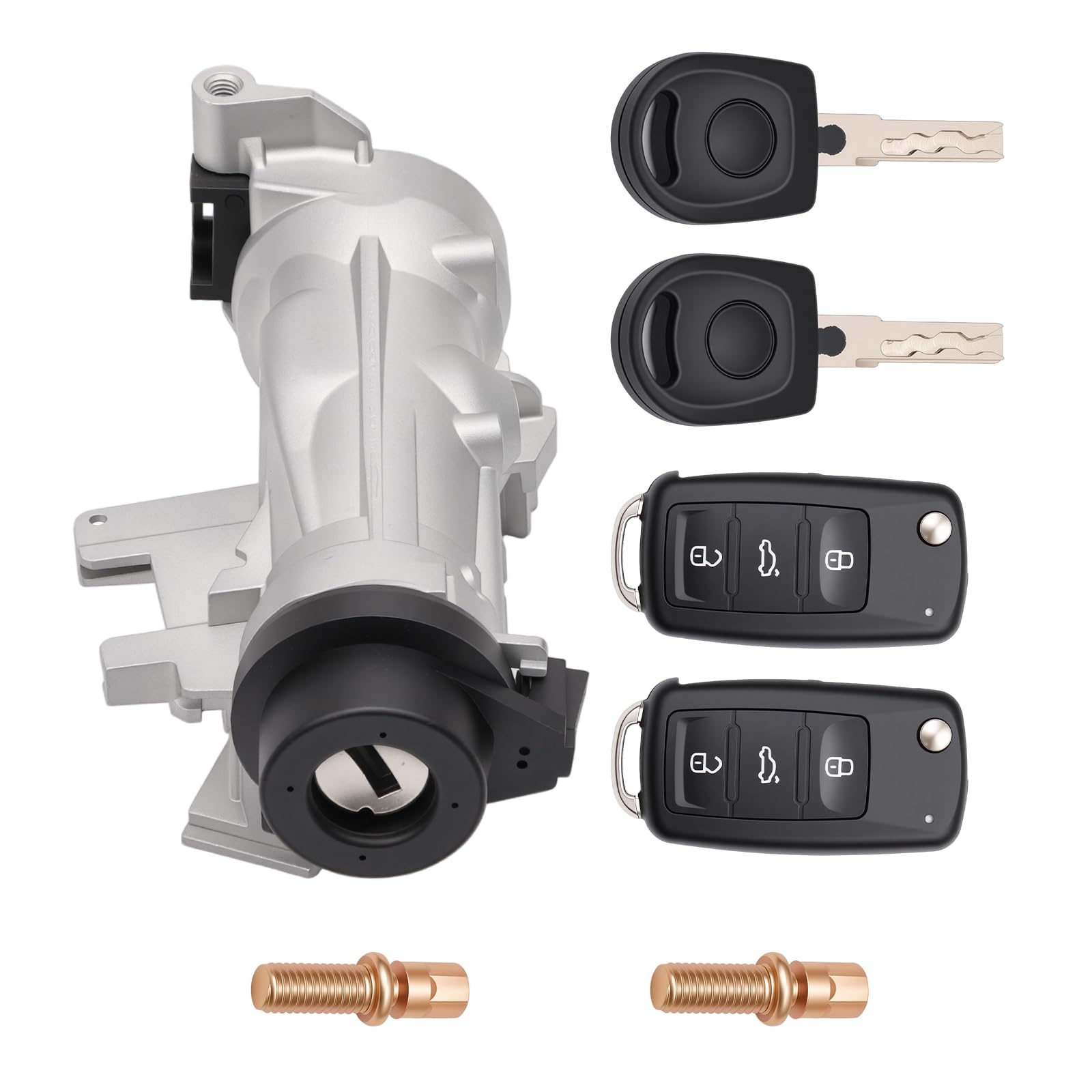 1K0905851B Neiman Interruptor encendido para Golf 5 6 A3 TT Seat Alte Leon | 2 mandos a distancia + 2 llaves con 2 tornillos Attuatore Serratura Cerradura Encendido1K0905865