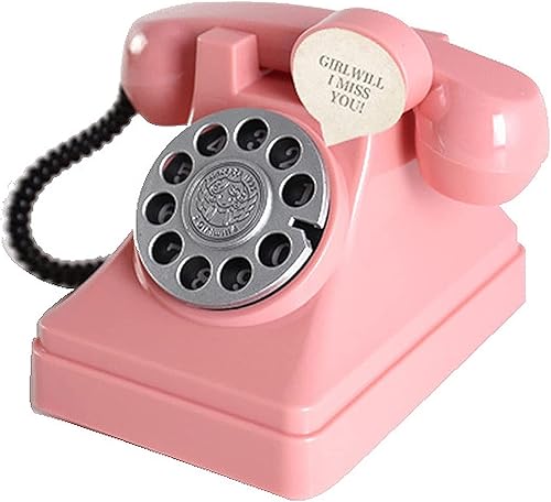 Decoración de teléfono fijo giratorio antiguo, teléfonos decorativos vintage, decoración retro con cable, teléfonos antiguos vintage para regalo,