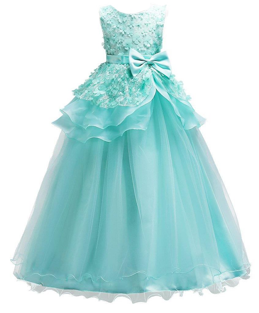 WAWALIMädchen Hochzeit Spitzen Kleid Elegante Festzug formelle Kleider