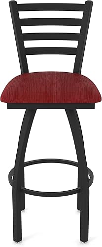 Miniatura 74 de 410 Jackie Taburete de bar giratorio de 36 pulgadas con acabado antiarrugas negro y asiento de vinilo negro Vinilo negro,Canter Burdeos,Tierra