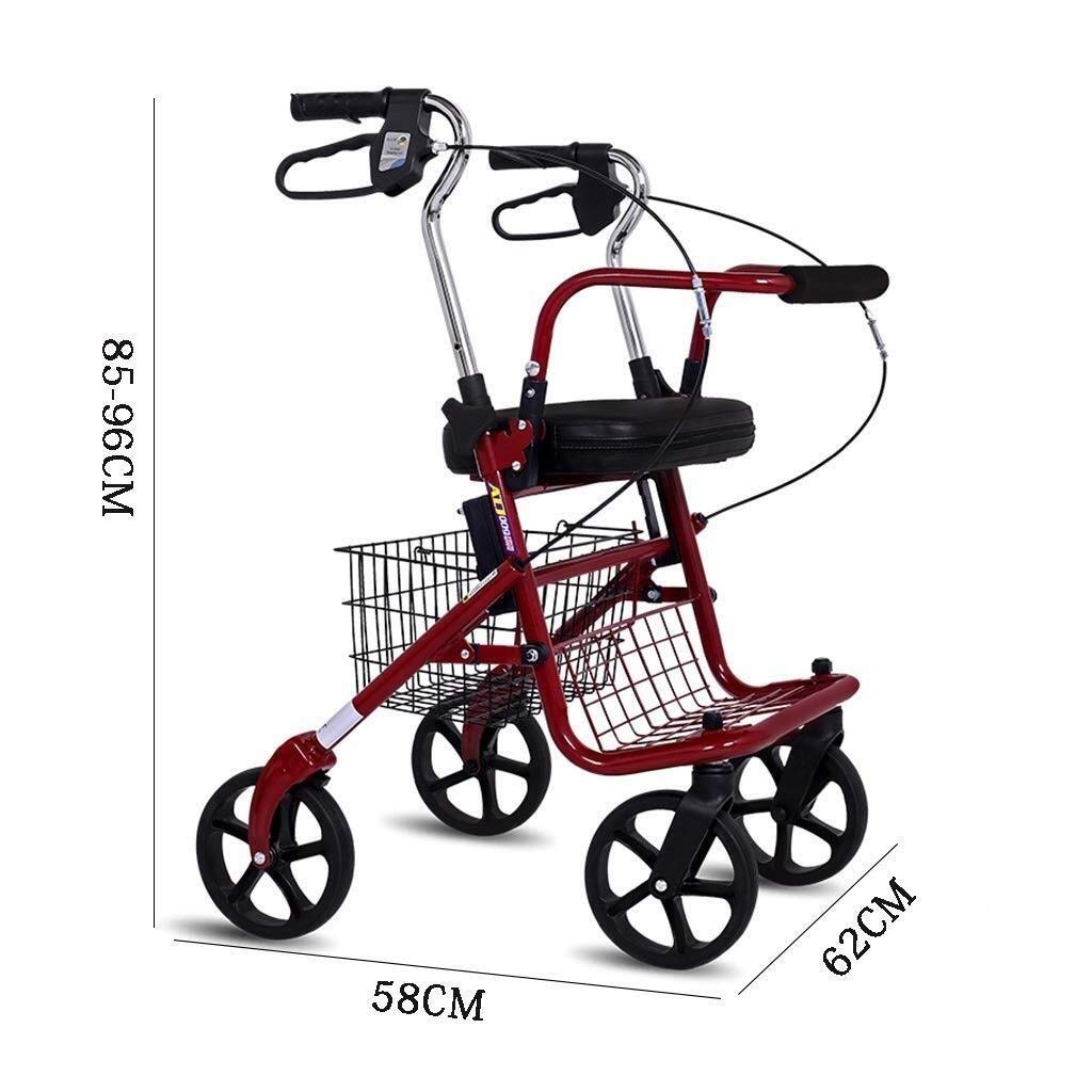 Chodzik Rollator z siedziskiem dla osób starszych - aluminiowy chodzik składany, mobilność z regulacją wysokości chodzik dla starszych chodzików Interesting