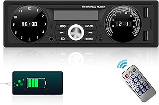 Single Din Car Stereo Auto Radio Bluetooth,Car Radio with Voice Control,FM Radio,Dual USB MP3 Player,Car Audio Receivers Support AUX Input Hands Free Calling Temperature Display+Remote Control