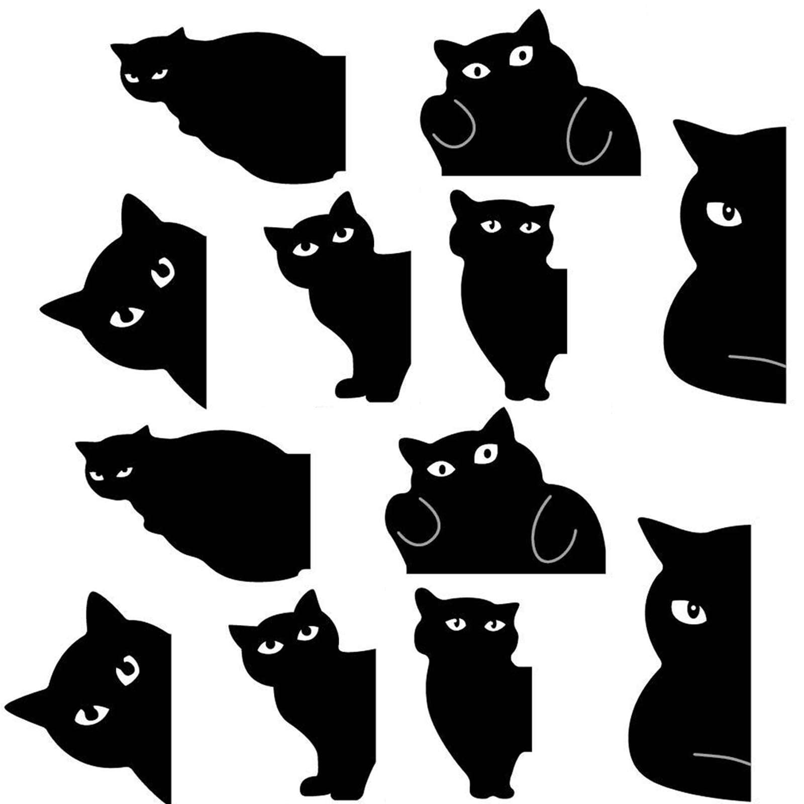 LAKSOL 12 Piezas Punto de Libro Marcapaginas Magnetico Originales Marcapaginas Magneticos Personalizado Marca Gato Libros Curious Cat Color Negro Para Amantes de Los Libros y Amantes de Los Gatos