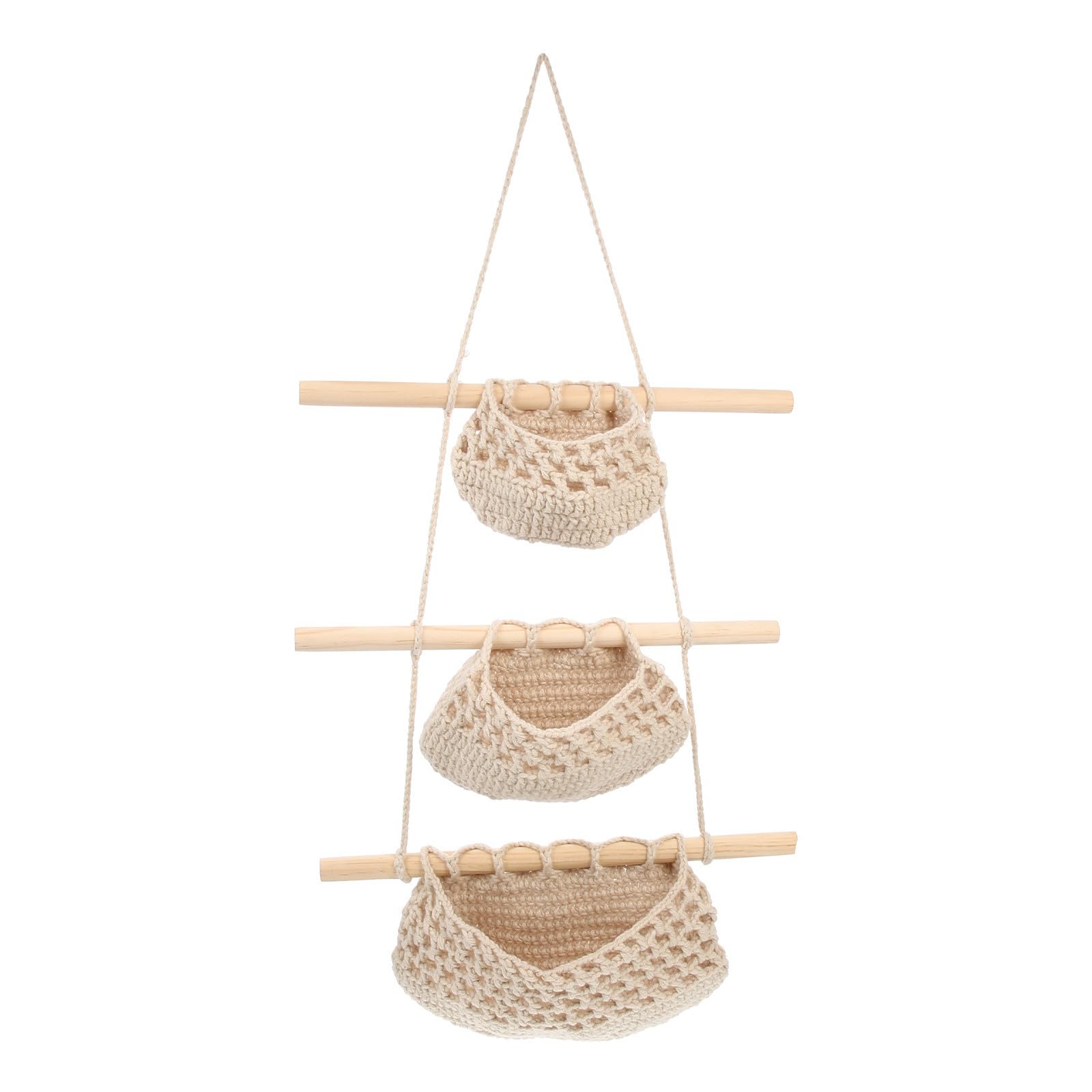 Corde de coton tissé main kaki pour ce panier suspendu pratique