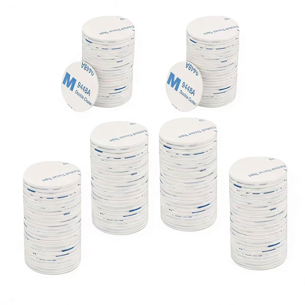 AurDo 100Pcs Round Double Sided Tape Heavy Duty Mounting Foam Tape,25 × 25mm Strong Adhesive Pads,Suitable for Photo Album Walls, Office Decor