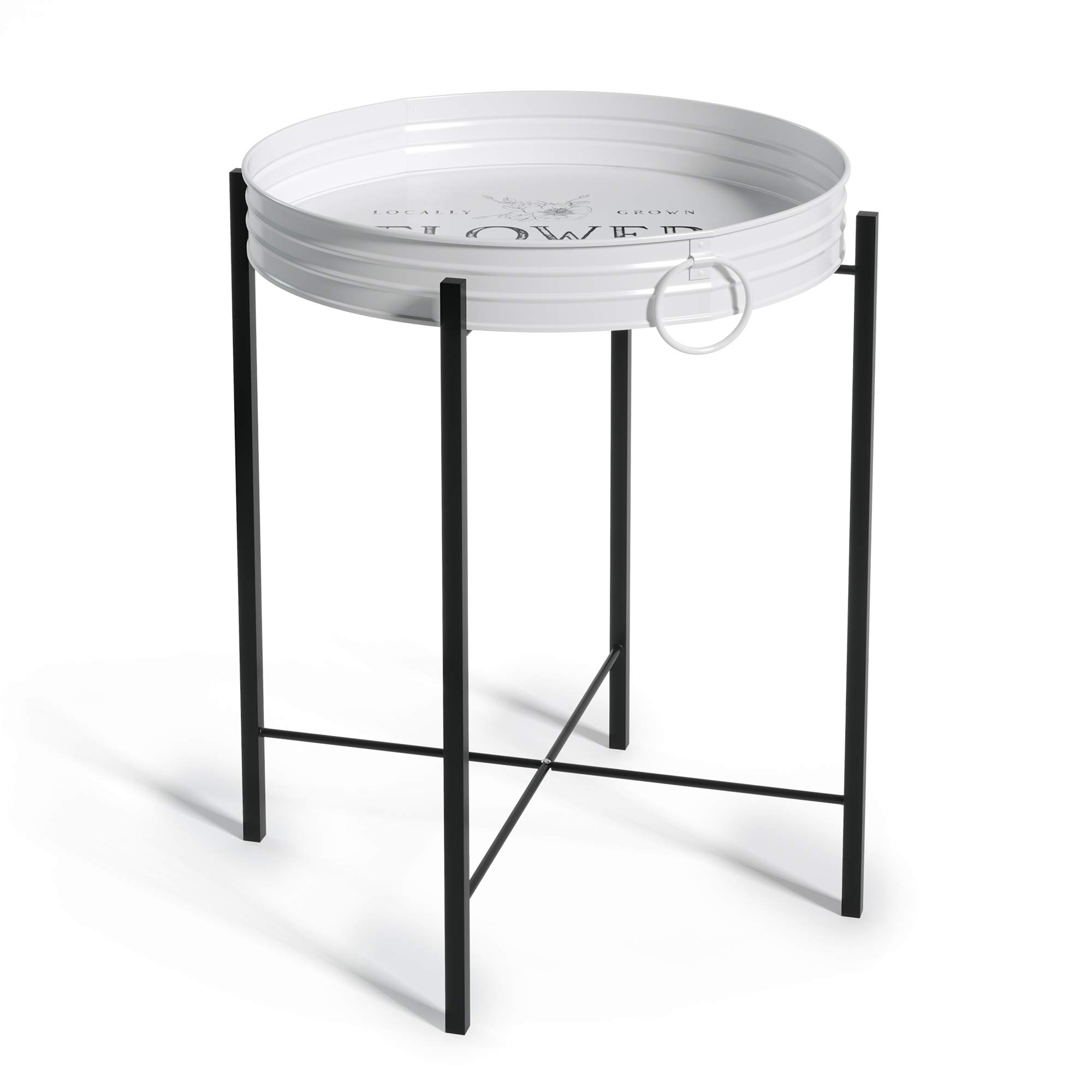 Buy Barnyard Designs Round Tray Side Table with Removable Tray, Small