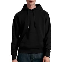 JIHUILAI Mens Hoodie Fleece Pullover Long Sleeve Hooded Sweatshirt Solid Color Drawstring Kangaroo Pocket HoodiesS-3XL