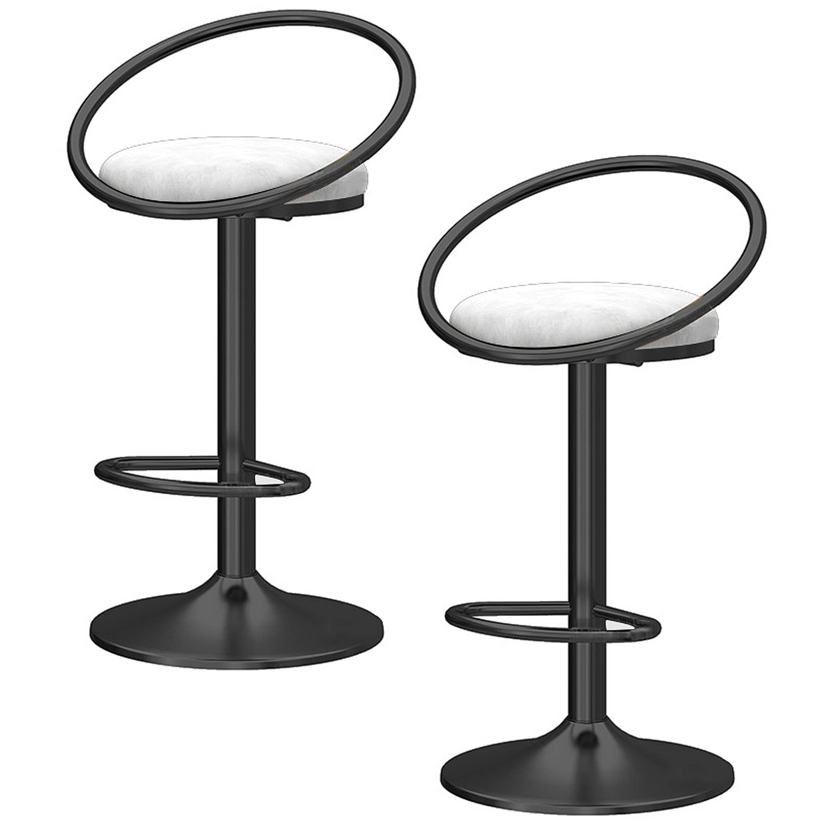 Chaise de bar moderne en velours blanc pour îlot de cuisine et pub