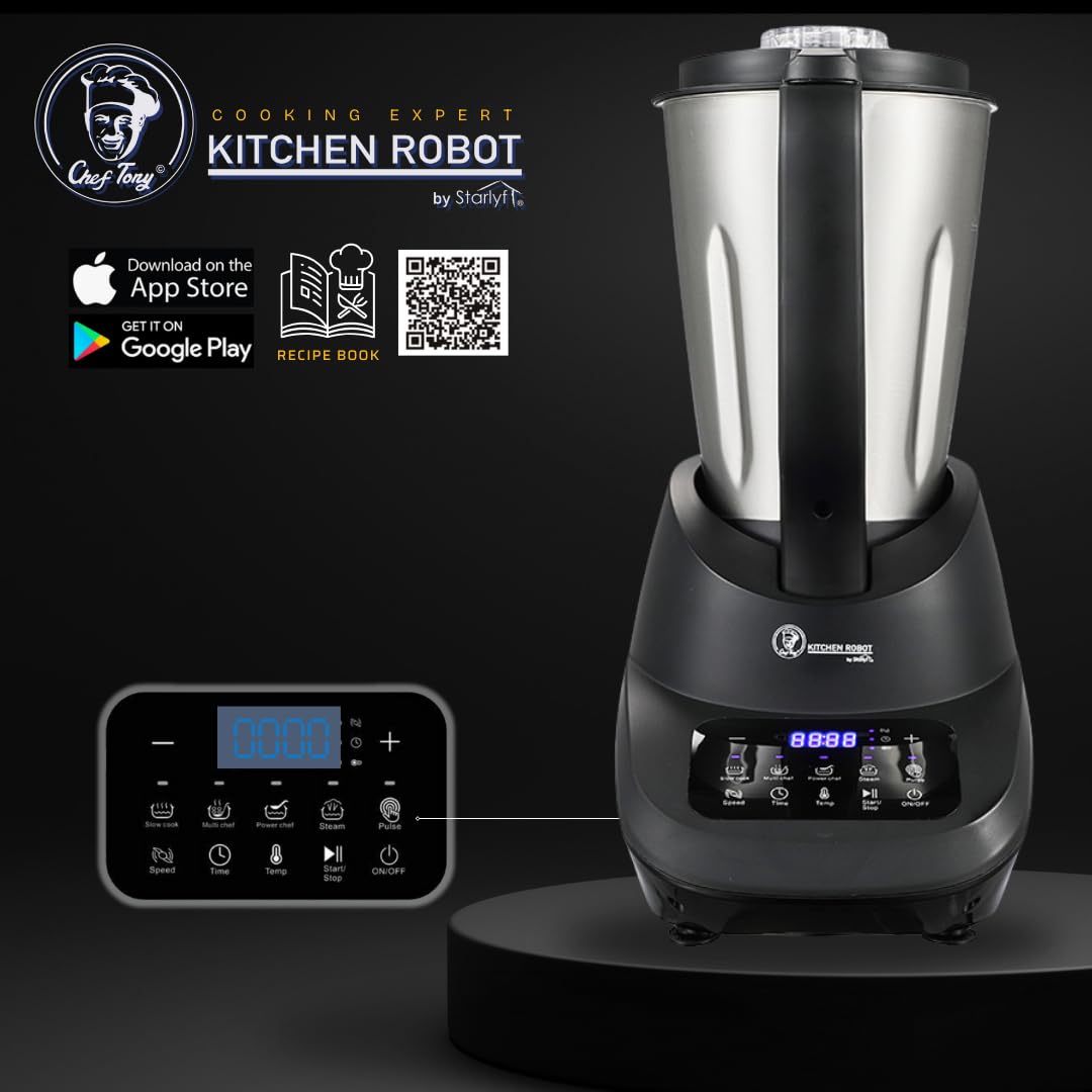 Robot Kuchenny 1,7 L - Wielofunkcyjny Robot Kuchenny 500 W z Funkcją Turbo 10 Prędkości - Kompaktowy Robot do Gotowania, Miksowania, Siekania