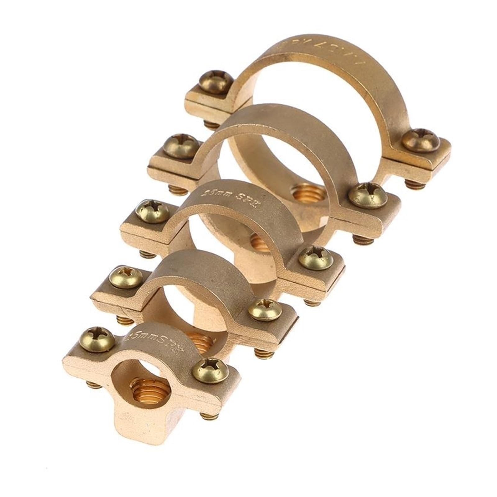 Staffa for morsetto for tubo 'acqua in ottone M10 adatta for diametro esterno di 15,22,28,35,40 mm giallo(40mm Range 40-42mm)