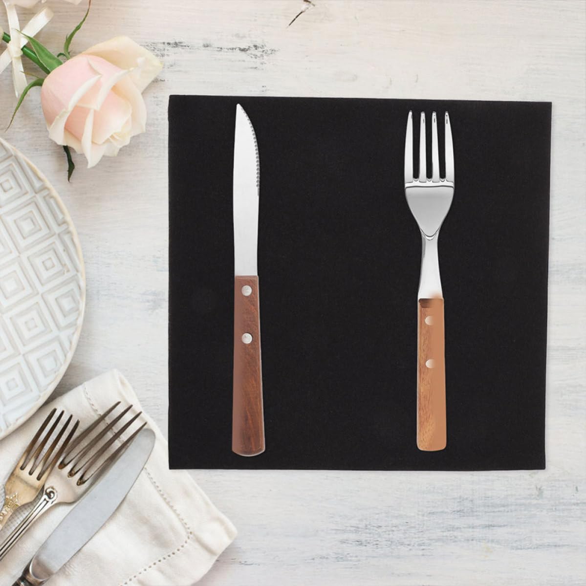 POPETPOP Serviettes de Table en Papier Jetables Épaisses pour Fêtes et Banquets, 100 Pièces, Douces Peau et Élégantes, pour Réceptions de Mariage