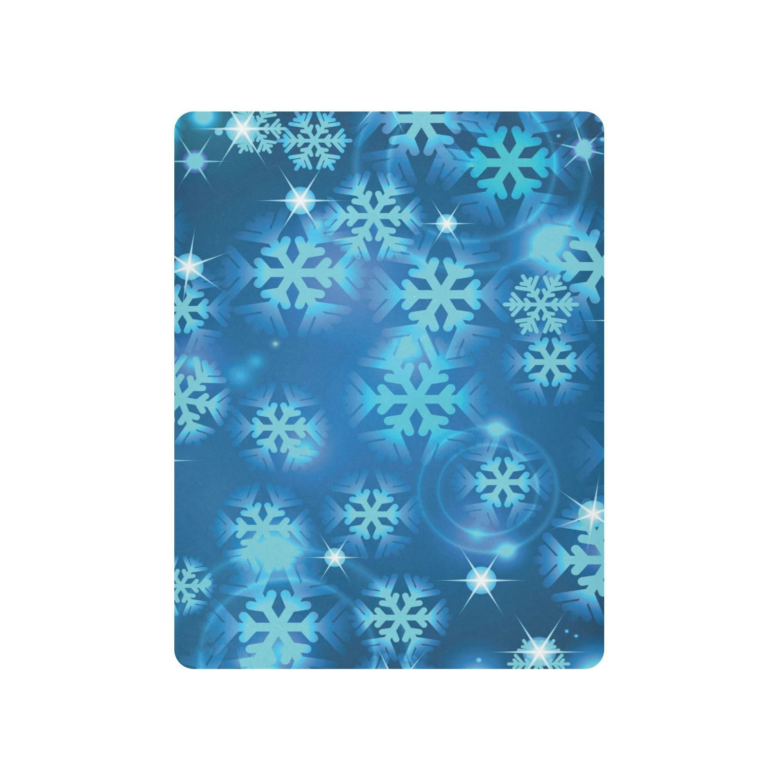 Moudou Blue Christmas Snowflake Playard Sheet for Boy Girls, Soft Breathable Fitted Toddler Sheet for Standard Playard Bed Mattress, 39 x 27 x 5 Inch