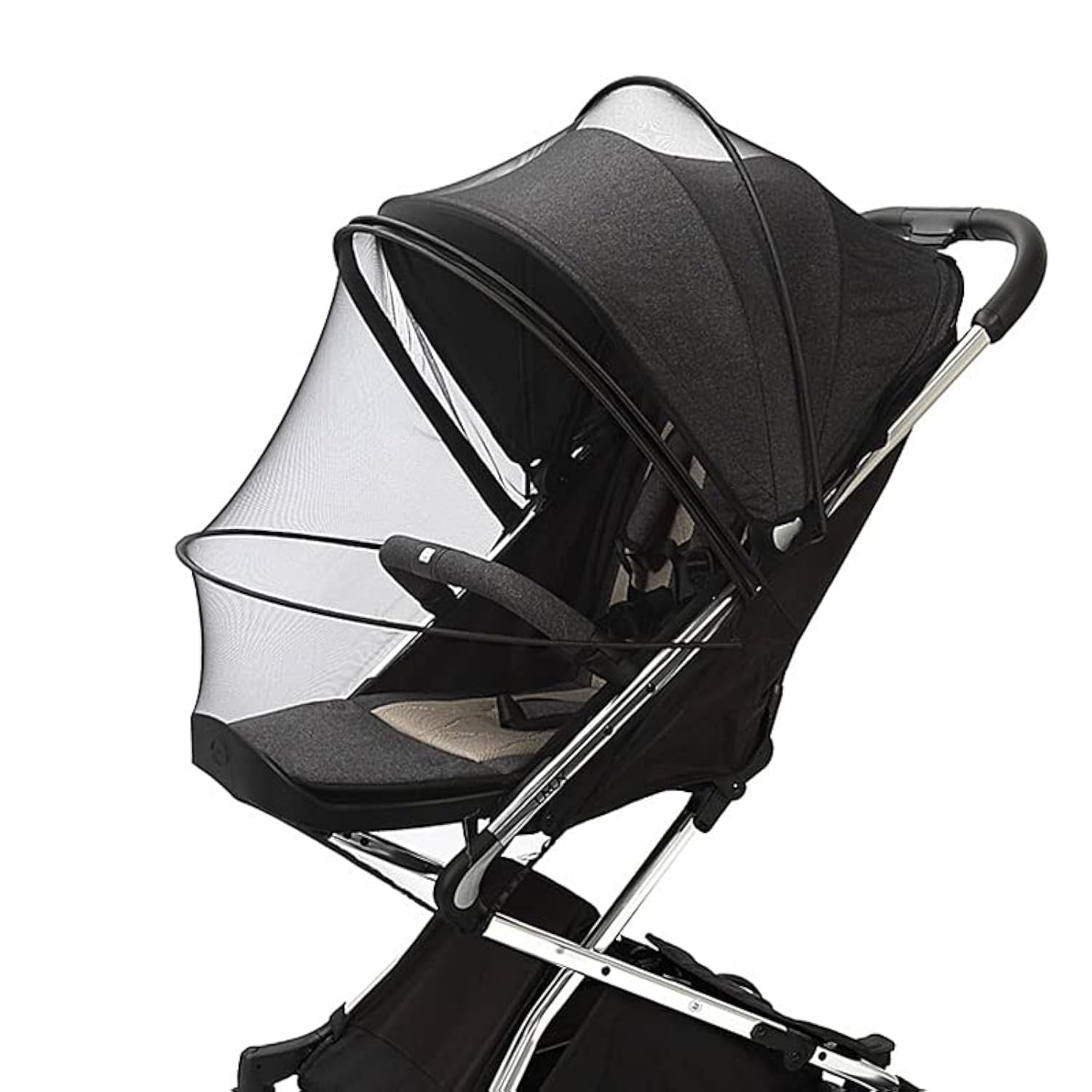 Homord Moskitonetz Kinderwagen - Universal Insektenschutz für Kinderwagen & Buggy Reißfest Mückennetz Fliegennetz - idealer Schutz vor Wespen & Stechmücken Schwarz - mit Stützstangen