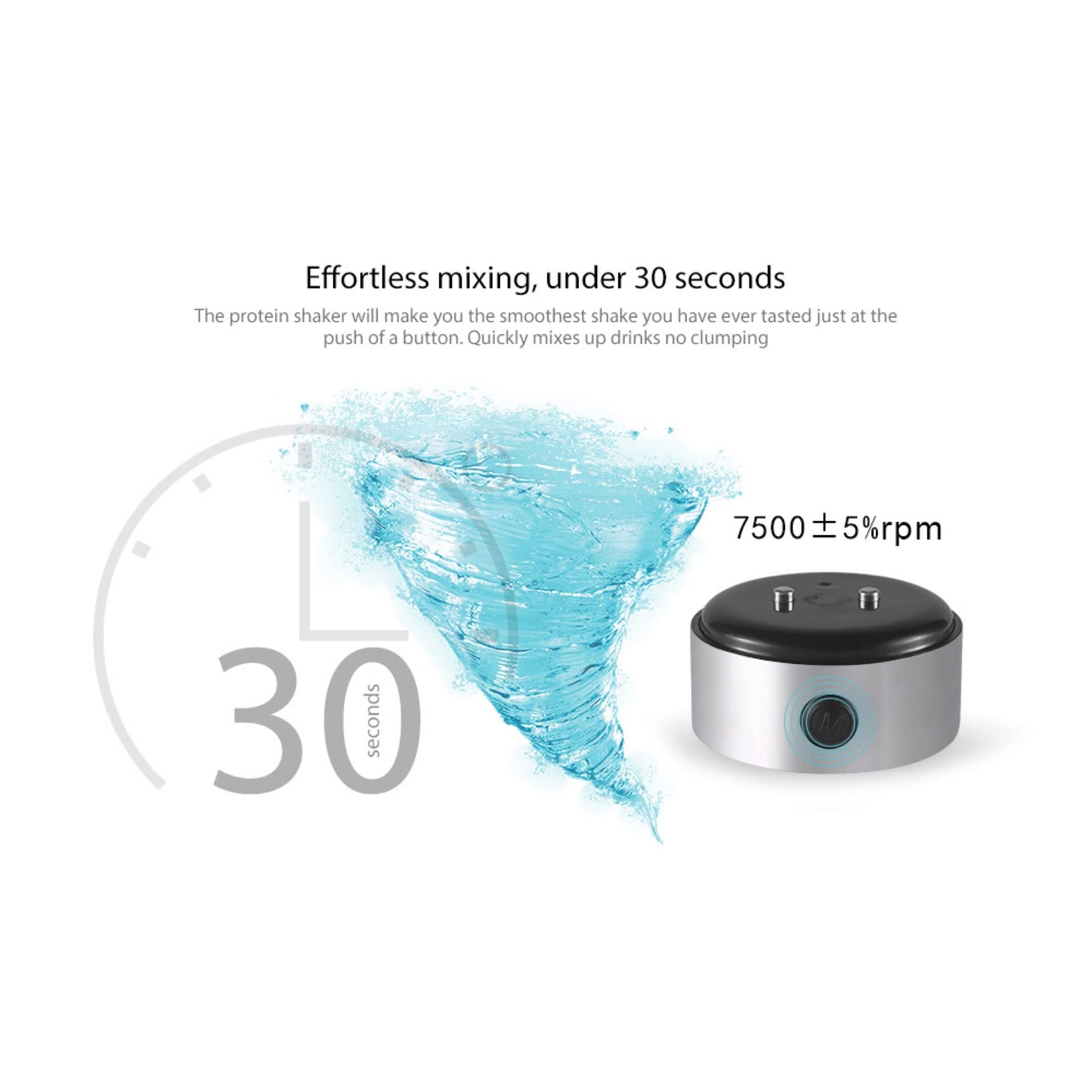 450 ML Shaker Proteico Elettrico Bottiglia Shaker Per Proteine ​​Portatile Frullatore Per Frullati Movimento Automatico Vortex Senza BPA A Prova Di Perdita Per Ufficio, Palestra, Viaggi