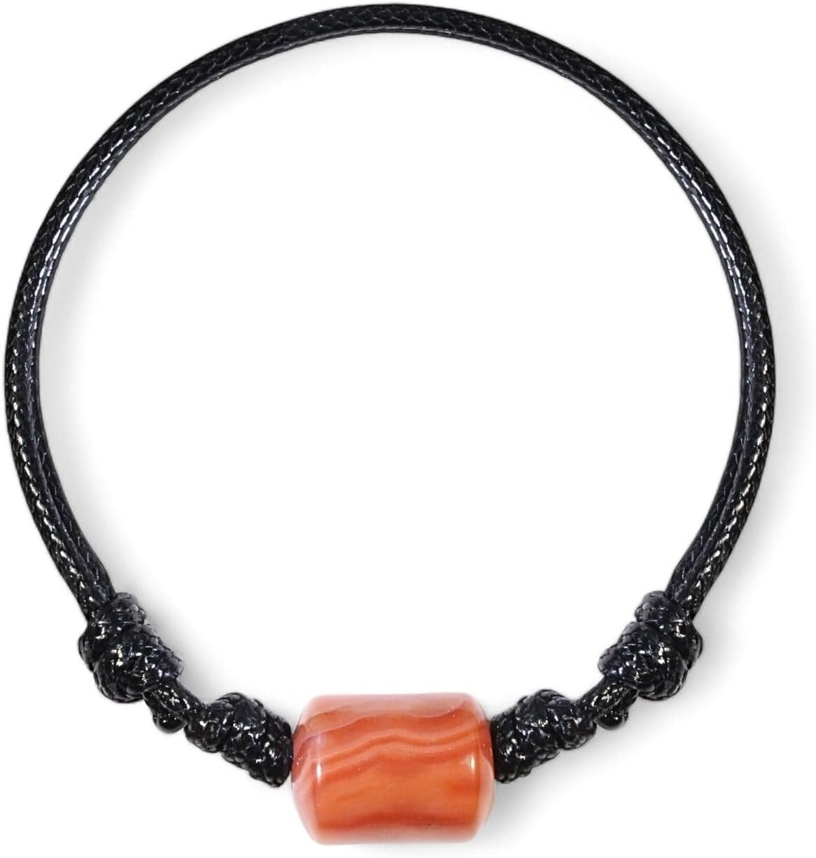 Carnelian natural gemstone cord bracelet for Men or Women - Adult unisex crystal tube stone Bracelets - Yogi meditation gift spiritual Jewelry