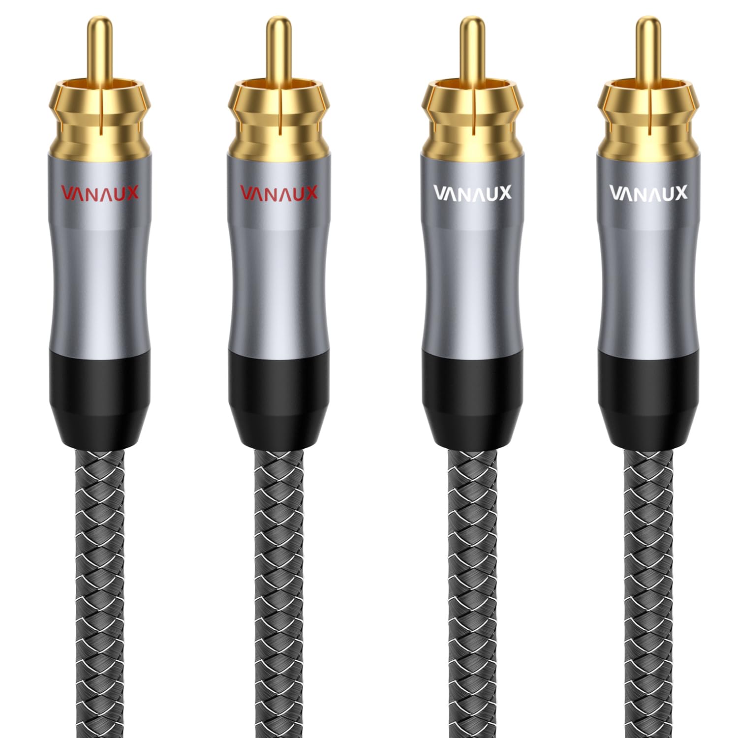 VANAUX Auidophile, Cavo audio stereo da 2RCA maschio a 2RCA maschio, cavo subwoofer OFC 75Ω, cavo coassiale digitale per Home Theater, HDTV, sistemi Hi-Fi (3 m, confezione da 2)
