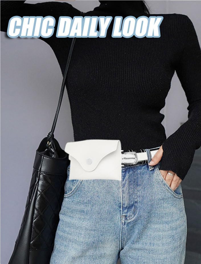 TeeYee Women Fanny pack Removable Belt with Mini Purse Waist Belt Bag with Snap Closure white - Image 2