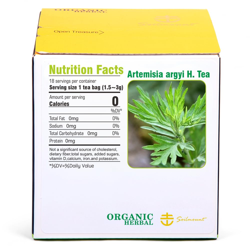 Soilmount - Chinese Mugwort Tea - |Artemisia Argyi|Ai Ye|艾葉|艾蒿| - Pure Herbal Tea - Natural, Organic, Non-GMO, Clean Ingredients, Caffeine Free (18 Tea Bags, Box 1) - Image 3