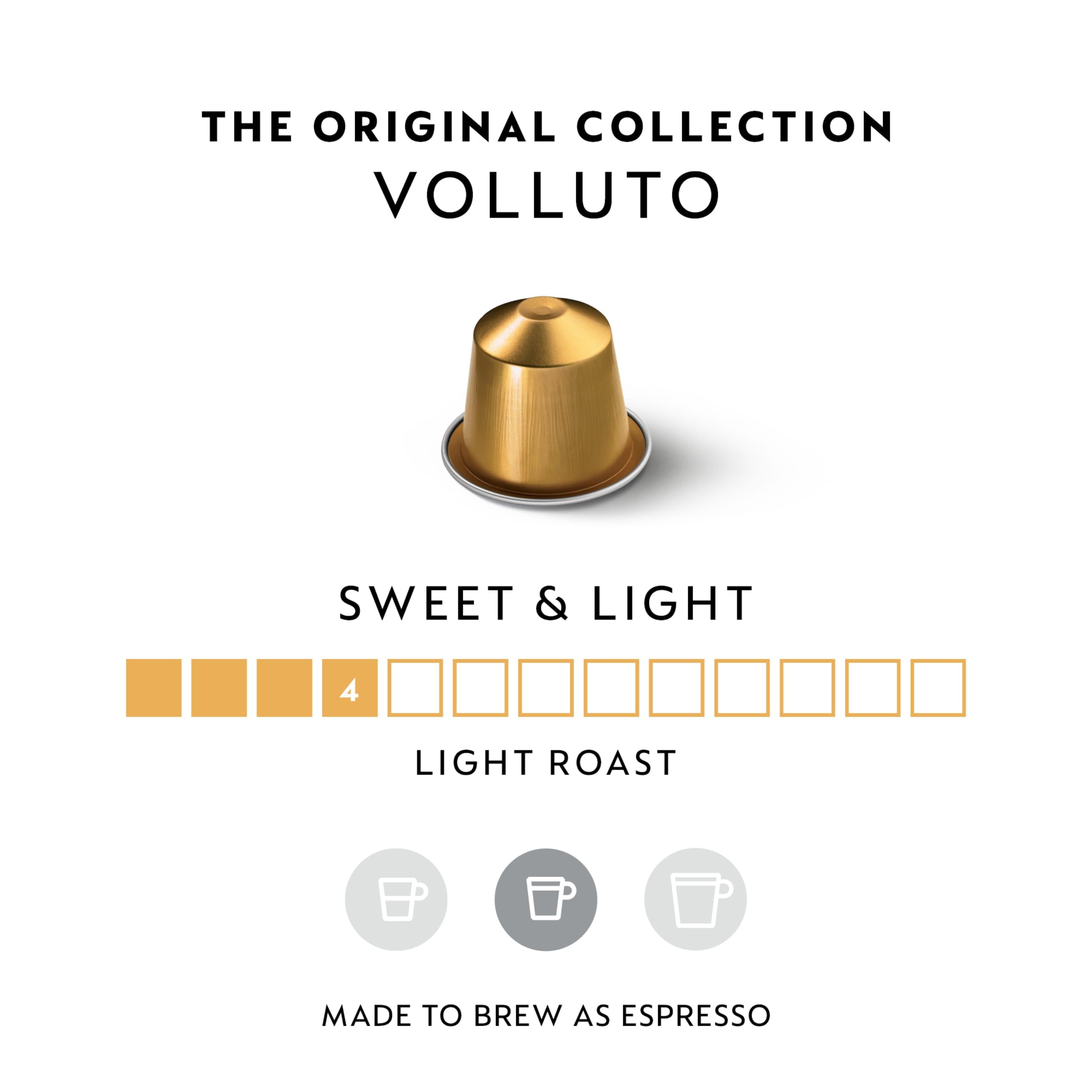 Nespresso OriginalLine: Volluto, 50 Count | Cápsulas Pack de 1 Café
