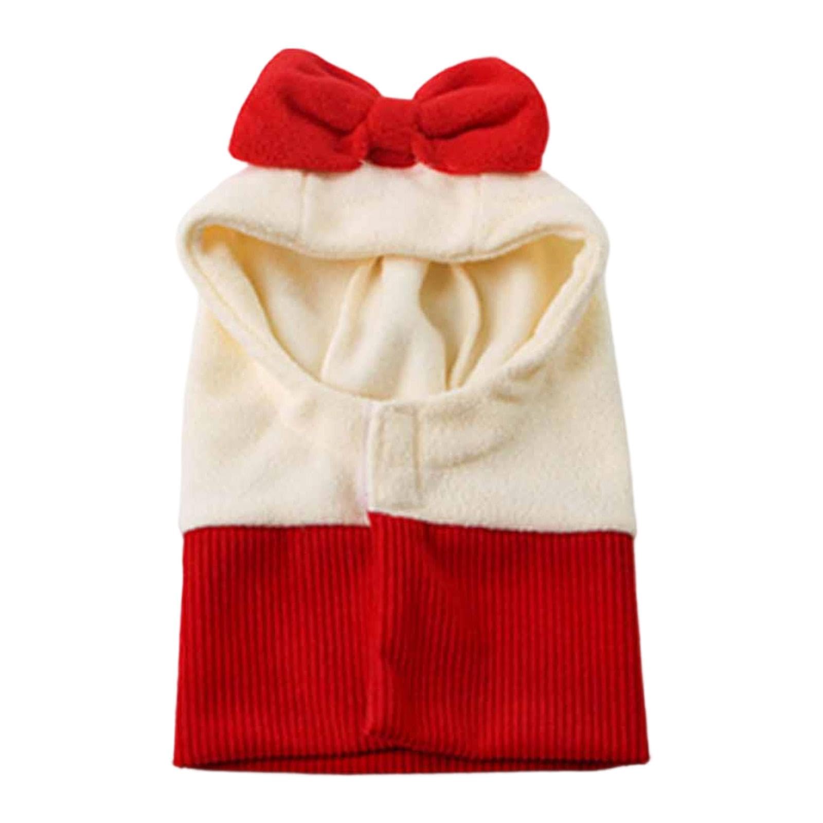 predolo Dog Hood Warm Hat, Winter Dog Hat Ears Cover Thickened Neck Warmer Scarf Ears Hoodie Noise Protection for Calm and Sleep for Your Pet, Pet Hat Costume for Hiking Cold Weather Walking, Red L — image 1