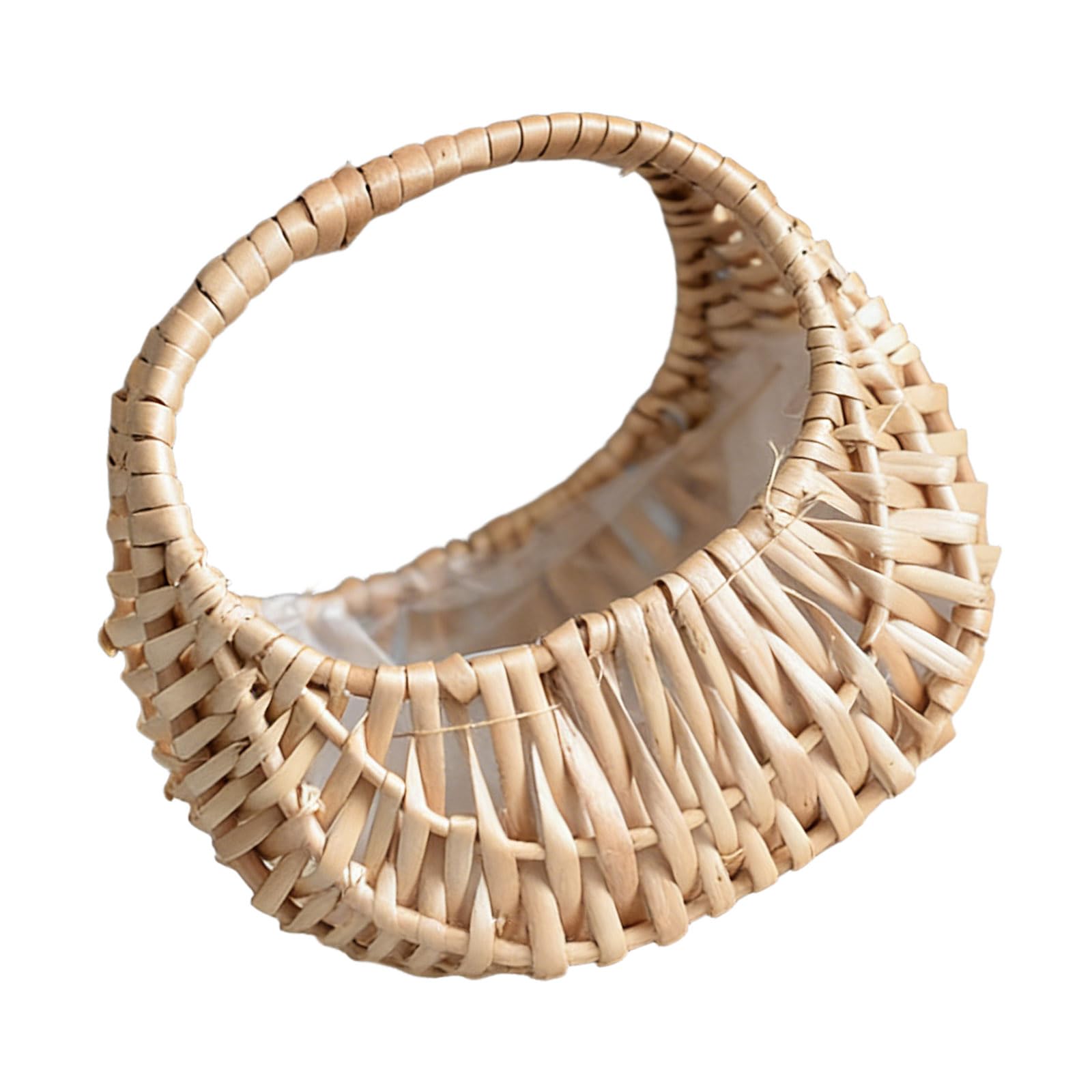 WAGHAVEN Handwoven Rattan Storage Basket with Liner, for and Home Organization in Living Spaces Rattan Basket Handwoven with Liner Storage for Plant Pots and Home Decoration Organization