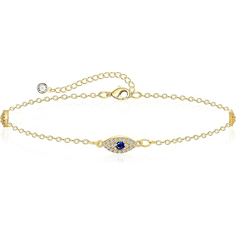 Anklets for Women 14K Gold Silver Plated Ankle Bracelets Trendy Waterproof Boho Ank...