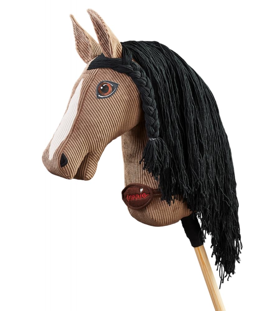 PONNIE Koń na kiju Ponnie Athena A4, hobby Horse, zabawka dla dzieci, z ręcznie malowanymi oczami, wyprodukowany w chronionym warsztacie rozmiar S