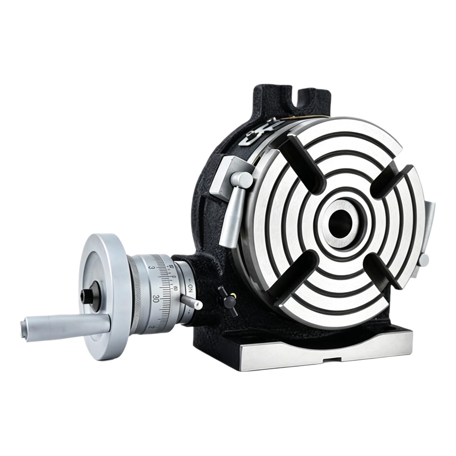 Tavola Rotante Orizzontale E Verticale 6" (150 Mm) Con Piastre Divisorie E Attacco A 4 Cave A T In Ghisa Per Fresatrice Lavorazioni Di Precisione(100mm)