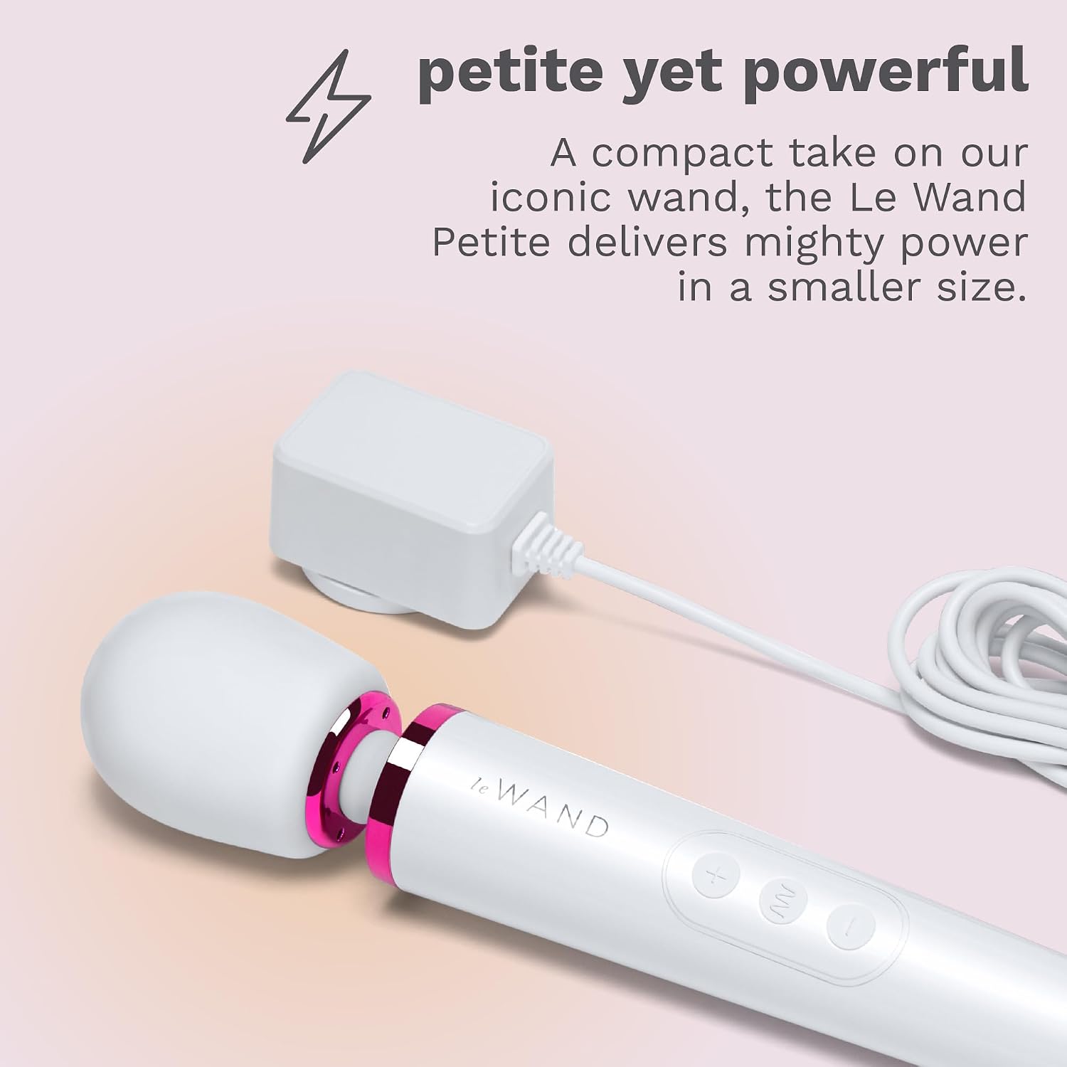 Le Wand Petite Plug-in Vibrator Wand - Vibrating Wand Massager White